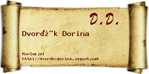 Dvorák Dorina névjegykártya